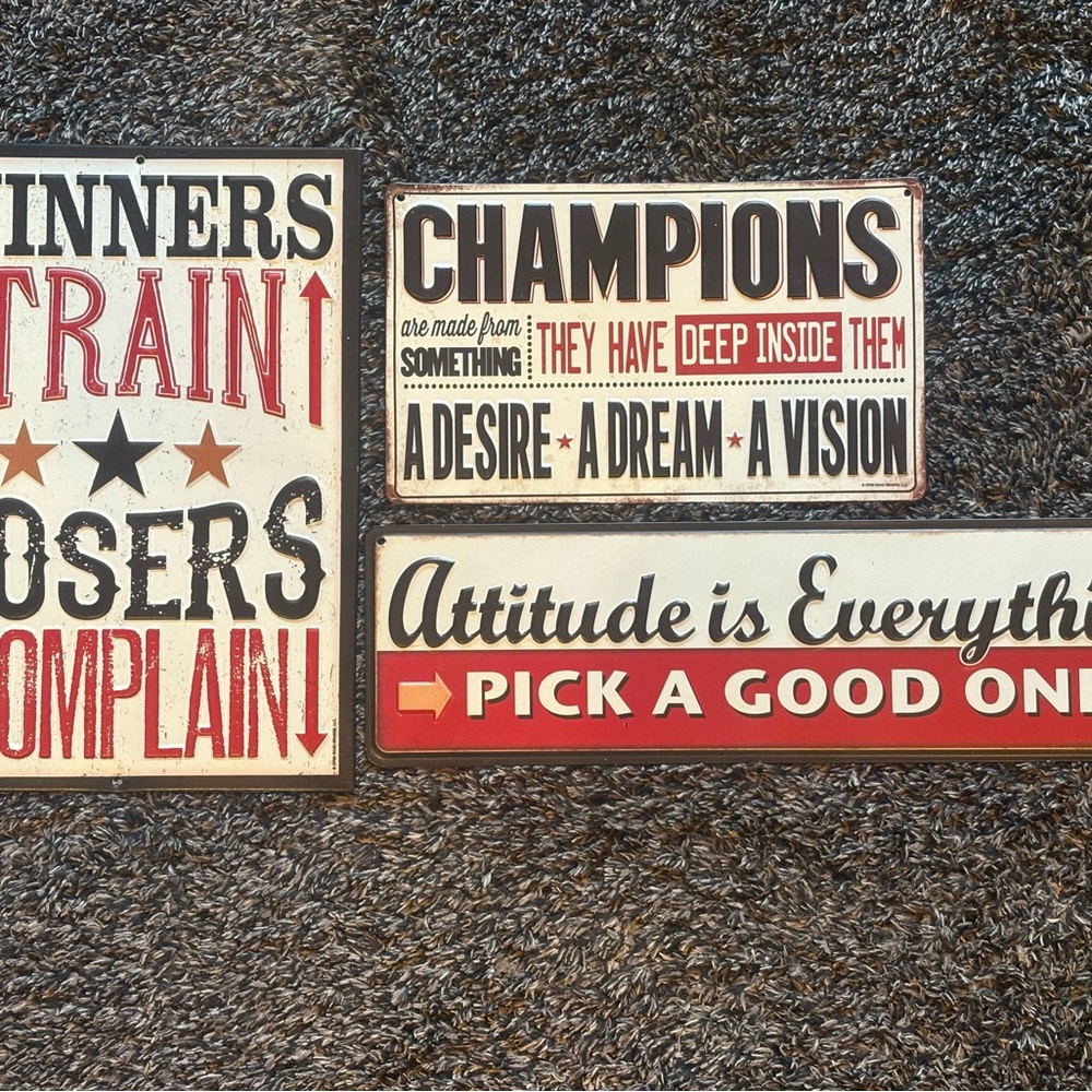 Motivational Sports Wall Art Set - three separate pieces